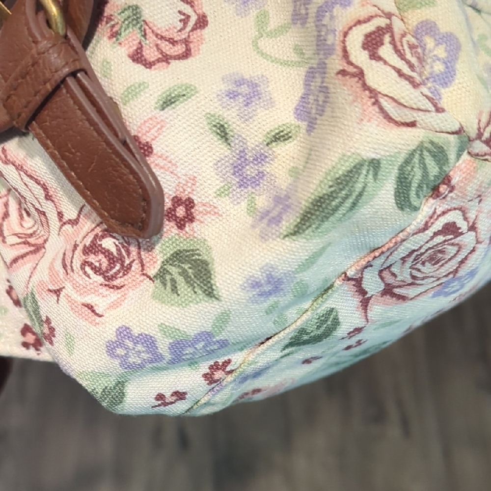Mossimo Supply Co Cream and Brown Floral Backpack NWOT - Picture 11 of 17